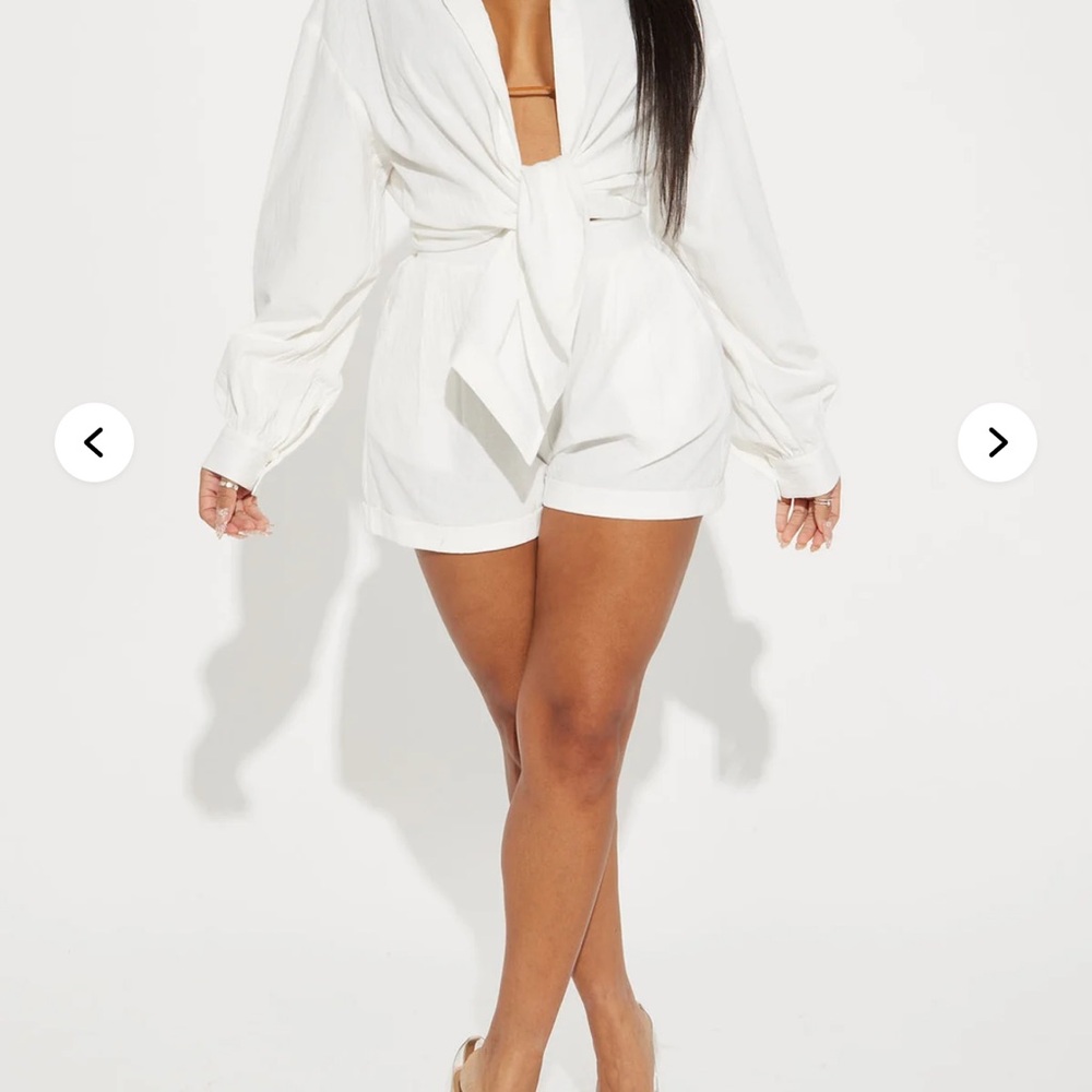 Fashion Nova White High Waist Shorts - Picture 4 of 7